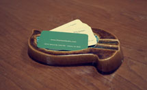 ash tray with business cards