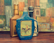 vintage jim bean group of bottles