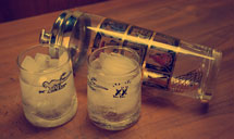 two glasses with shaker